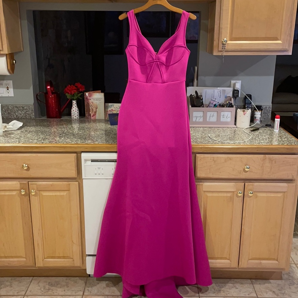 NWT Bebe Pink Fuscia Mermaid Long Gown